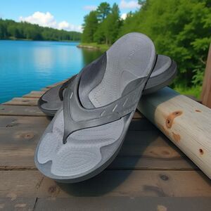 Unisex Crocs Black/Gargoyle Modi Sport Flip Flops Size M10 W 12